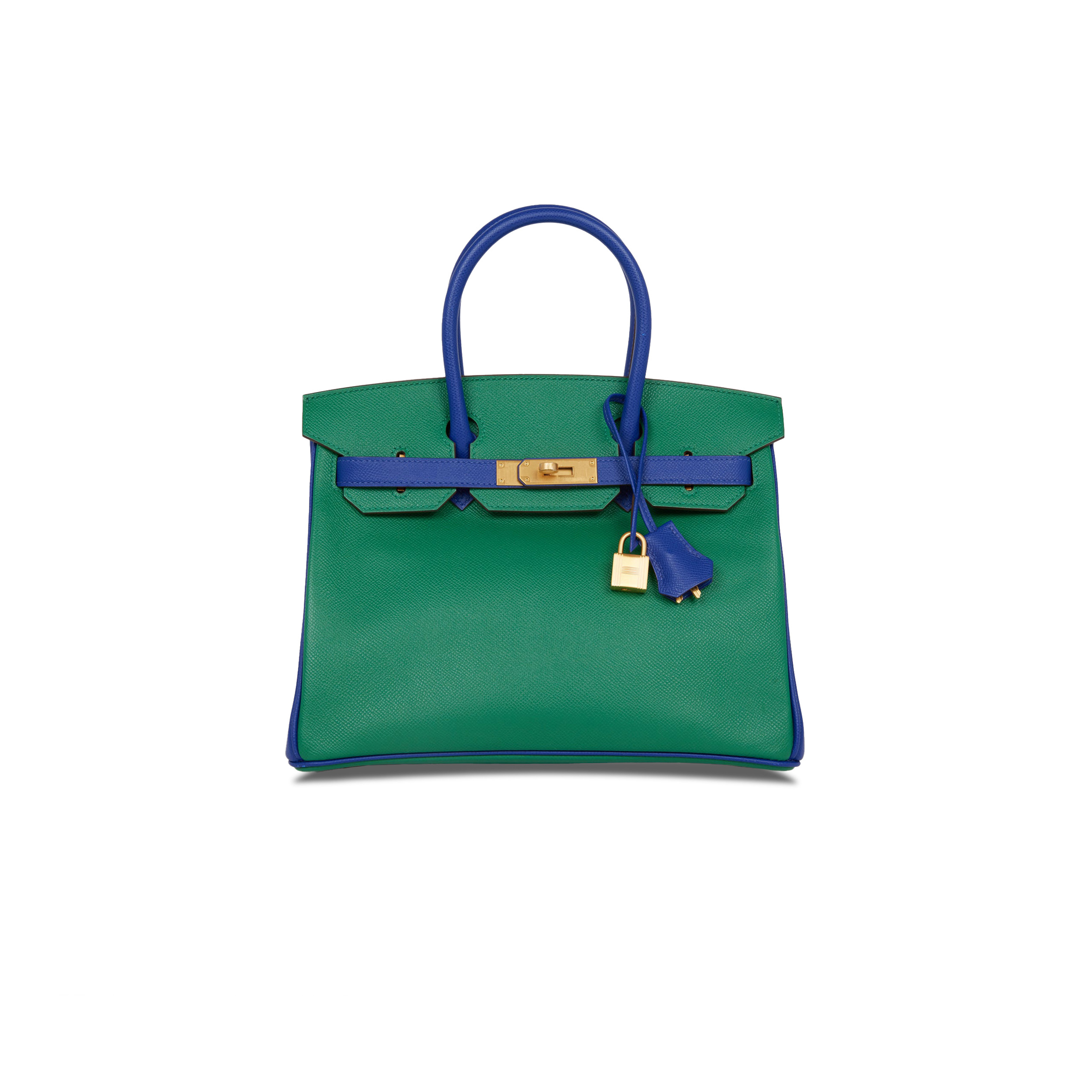 HERMÈS MASTER BIRKIN 35 EPSOM MALACHITE GREEN AND AQUA BLUE BAG H028368CK6Z (25*20*13cm)